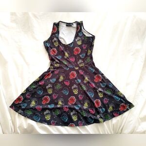 Sourpuss Skulls Sleeveless Skater Dress Size L